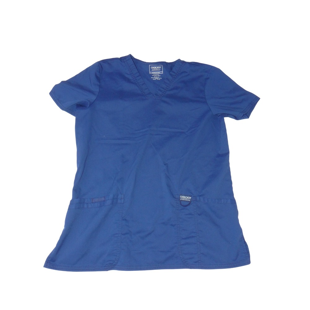 Cherokee Workwear Revolution Royal Blue V-Neck Scrub Top Medium WW620 3829